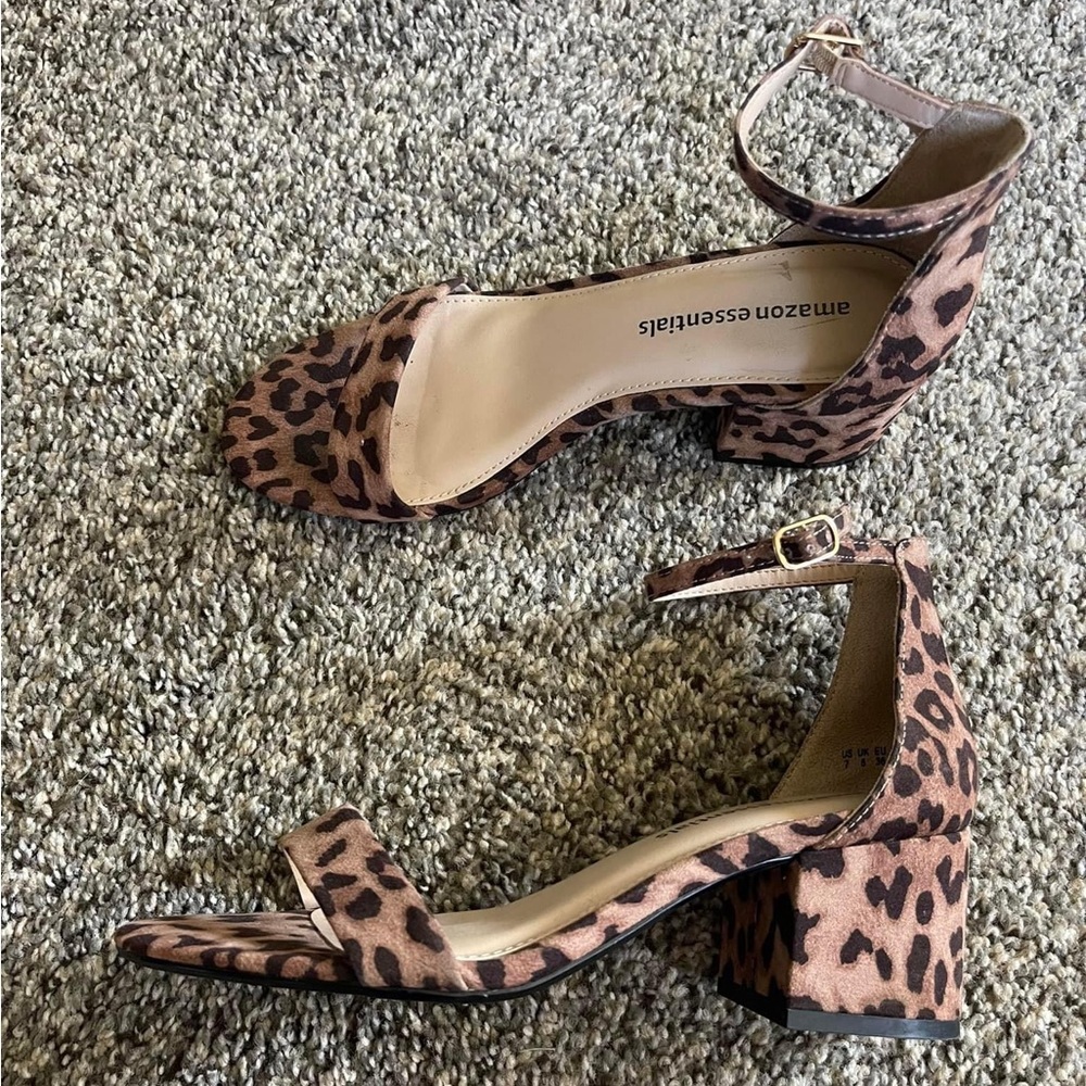 Leopard print kitten heels
